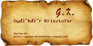 Gyökér Krisztofer névjegykártya